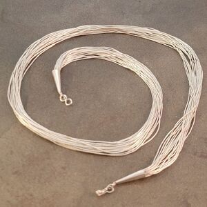 Navajo Liquid Sterling Silver 20 Strand Necklace 24"